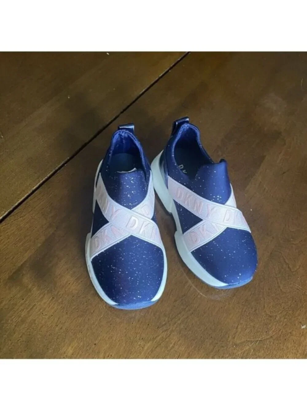 DKNY Baby Girls Casual & Fashion Sneakers Navy blush Shoes Size 6/5  Kids New